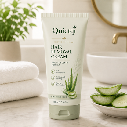 Quietqi Natural Gentle Hair Removal Cream | For Women & Men, Sensitive Skin